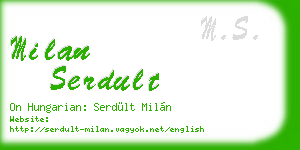 milan serdult business card