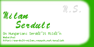 milan serdult business card